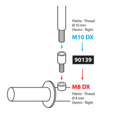 Adaptor oglinda Lampa, M10 dreapta la M8 dreapta