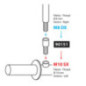 Adaptor oglinda Lampa, M8 dreapta la M10 stanga
