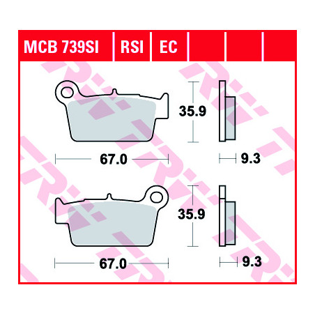 Placute frana moto TRW - fata/spate MCB739EC