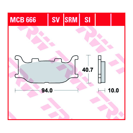 Placute frana moto TRW - fata MCB666SV