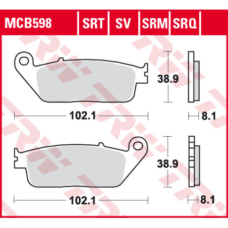 Placute frana moto TRW - fata MCB598SV