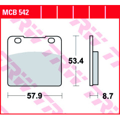 Placute frana moto TRW - fata/spate MCB542