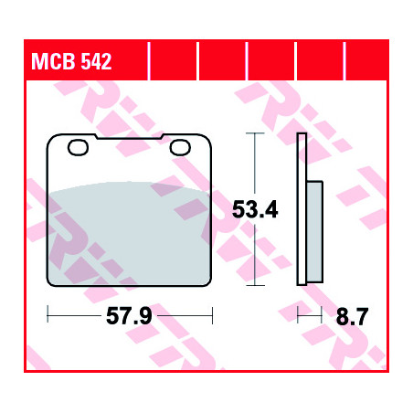 Placute frana moto TRW - fata/spate MCB542