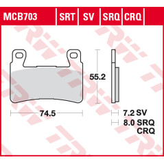 Placute frana moto TRW - fata MCB703SV