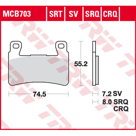 Placute frana moto TRW - fata MCB703SV