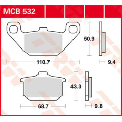 Placute frana moto TRW - fata/spate MCB532