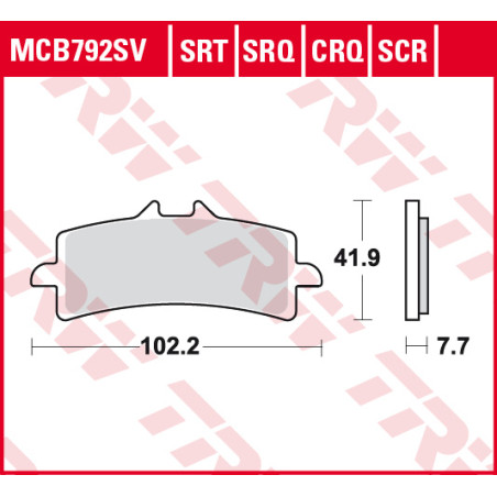 Placute frana moto TRW - fata MCB792SV