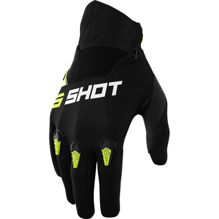 Manusi Shot motocross Devo - negru/galben neon - 08/S