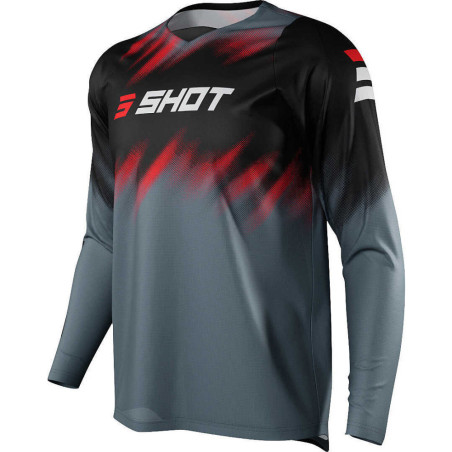 Tricou cross Shot Devo versus - gri/negru/rosu - XL