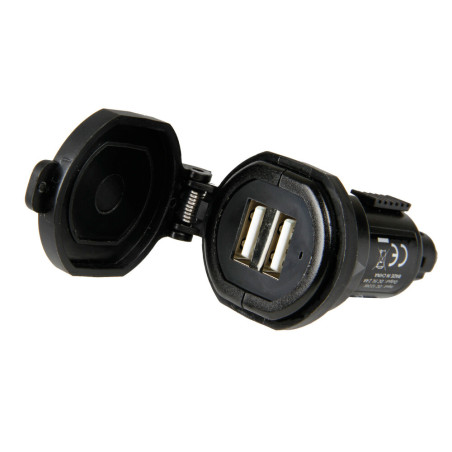 Din-tech Lampa, 2 porturi USB - incarcare rapida - 2700 mA - 12/32v