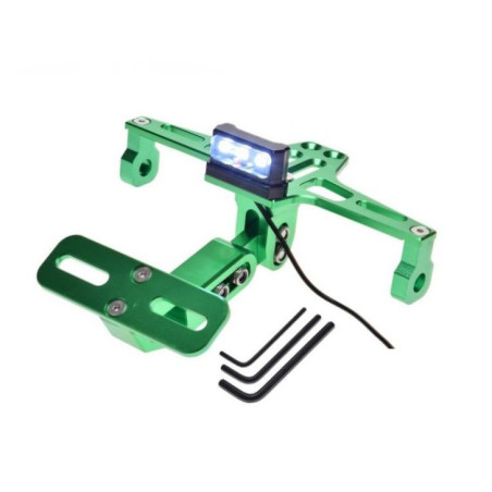 Suport numar moto Wilmat universal cu lampa led - verde