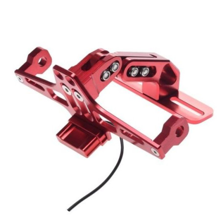 Suport numar moto universal Wilmat cu lampa led - rosu