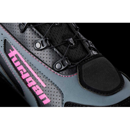 Ghete moto dama FURYGAN V4 EASY VTD - Negru/Roz - 37
